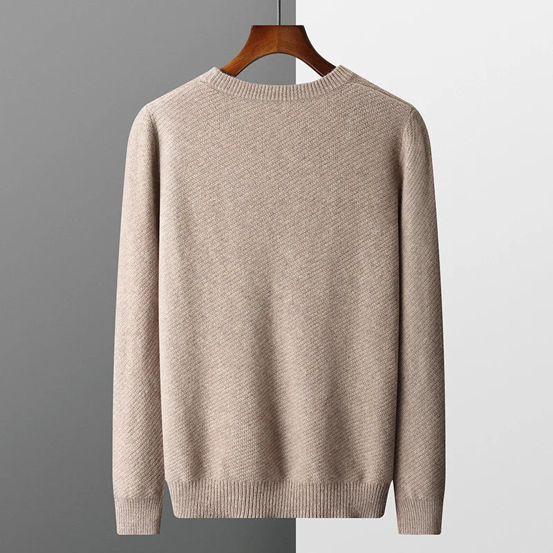 Comfortable men's crew neck pullover sweater, ideal for casual wear in fall and winter.