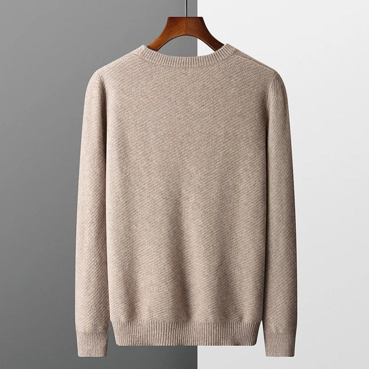Comfortable men's crew neck pullover sweater, ideal for casual wear in fall and winter.