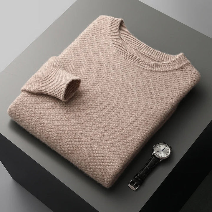 Versatile men's long sleeve knit crew neck sweater, great for everyday style.
