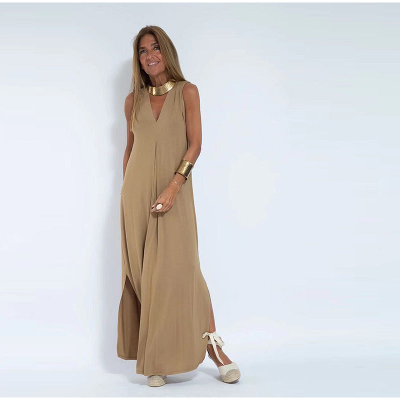 Armorette slimming maxi dress for women, blending comfort & elegance. Versatile long dress, perfect for spring/summer fashion.