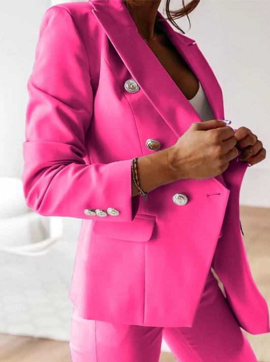 Back view of a women's comfortable matching set, showcasing the design details.