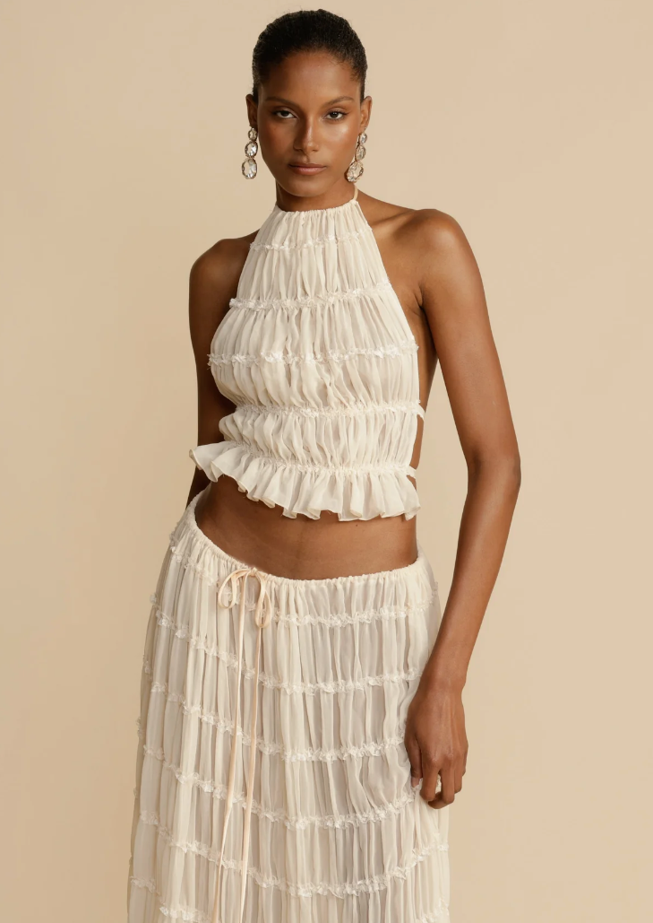 Women's flowy boho two-piece summer set, a casual and comfortable holiday outfit.