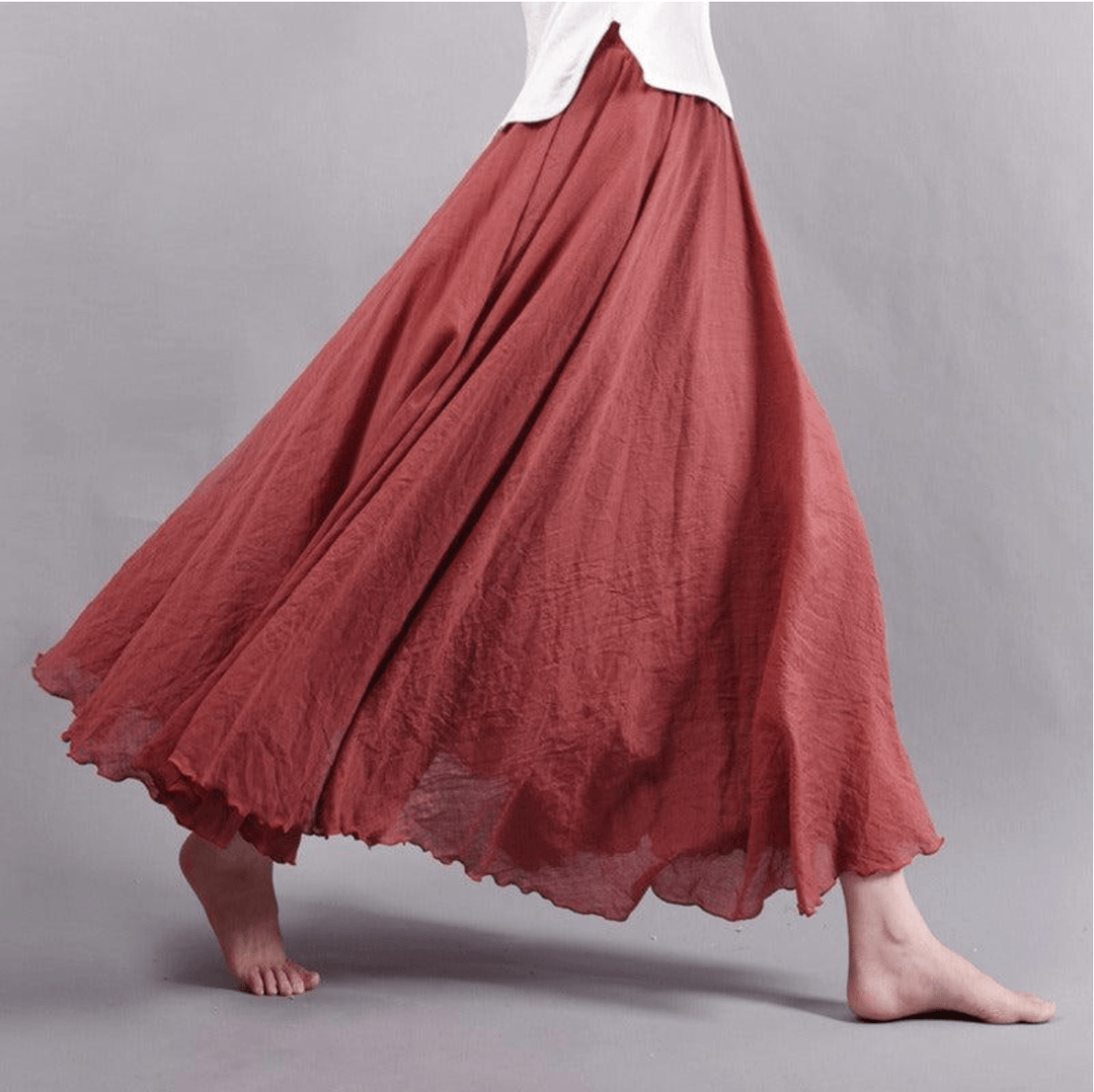Lightweight flowy maxi skirt for women, offering bohemian style & ultimate comfort for summer fashion & casual wear.