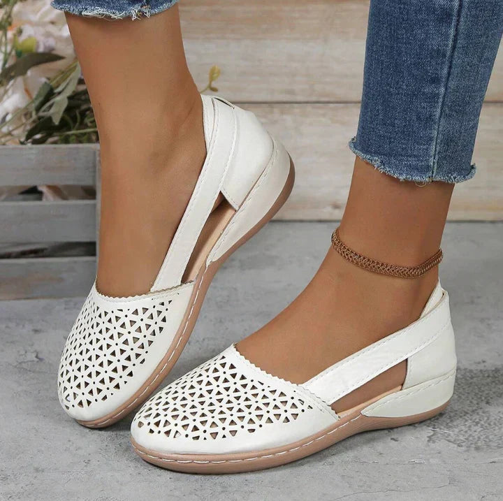Women's Orthobliss slingback flats for all-day comfort. Perfect orthopedic style & breathable design.