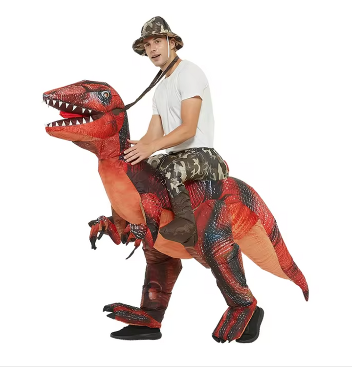 Durable unisex inflatable dino ride-on toy. Offers endless dinosaur fun for kids & adults during any activity.