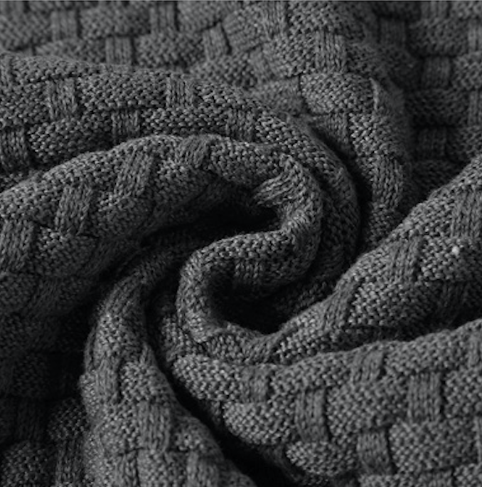Men's waffle hoodie layered over a t-shirt, demonstrating its versatility for winter fashion.