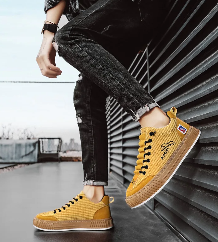 Everyday men's casual low top sneakers. Quilted, lace-up, and fashionable for ultimate comfort & style.