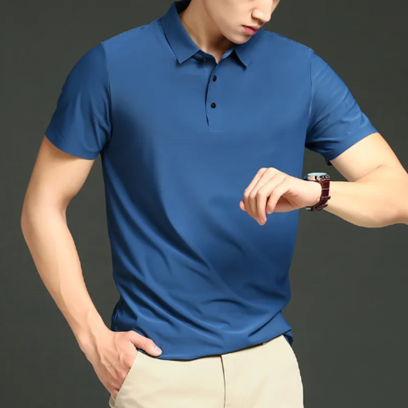 Timeless men's short sleeve polo, a classic design for elegant and sophisticated style.