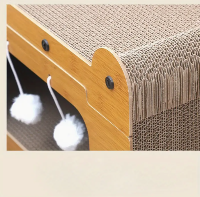 Multi-functional cat furniture: a compact cat bed, sturdy sisal scratching post, and interactive play space for happy pets.