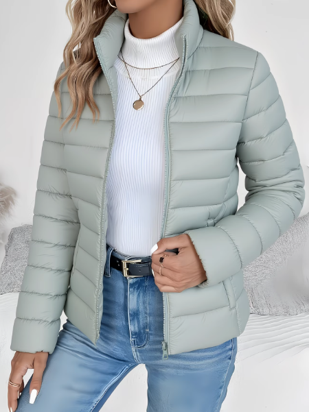 Women's lightweight quilted spring jacket in a versatile fitted style, perfect for everyday casual wear.