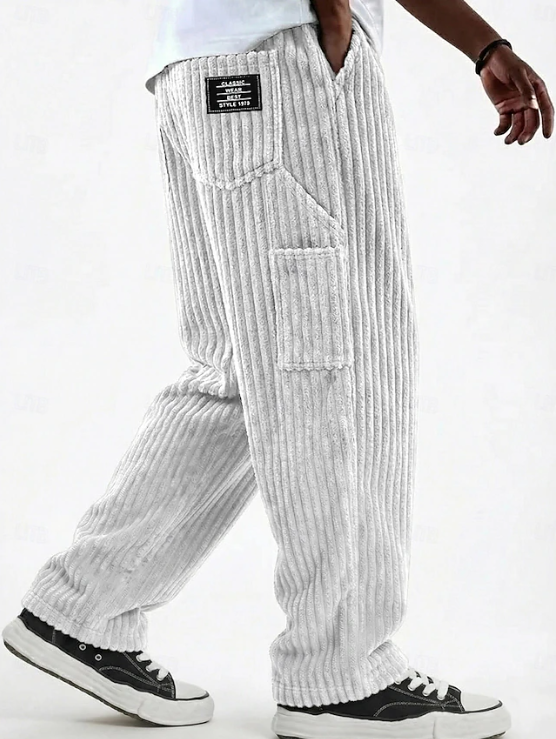 Durable men's classic corduroy trousers, stylish and comfortable for all-day wear.