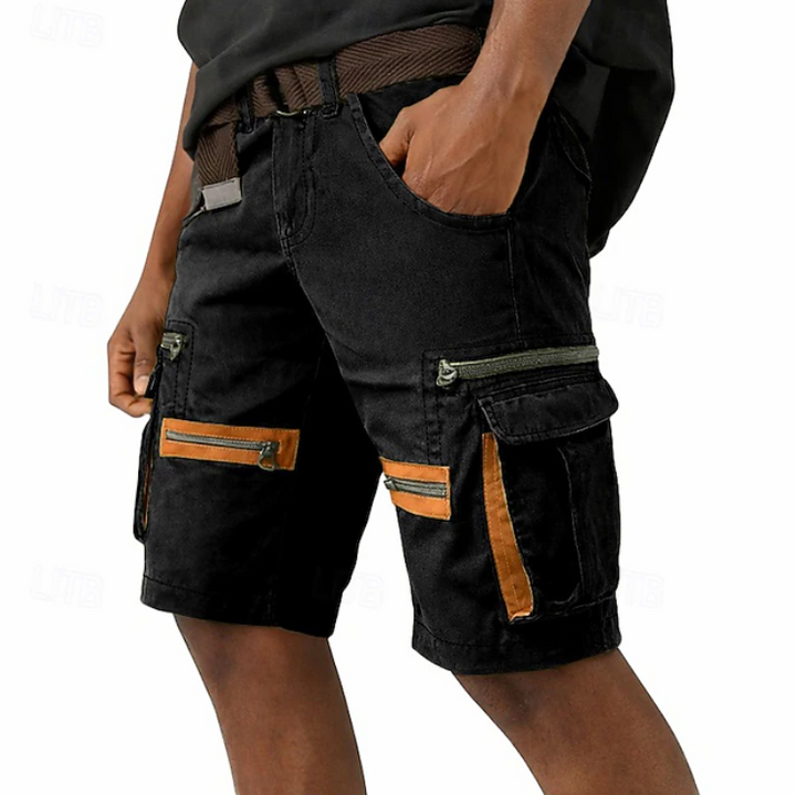 Men's casual outdoor cargo shorts, perfect for summer adventures. Durable utility shorts with multiple pockets.