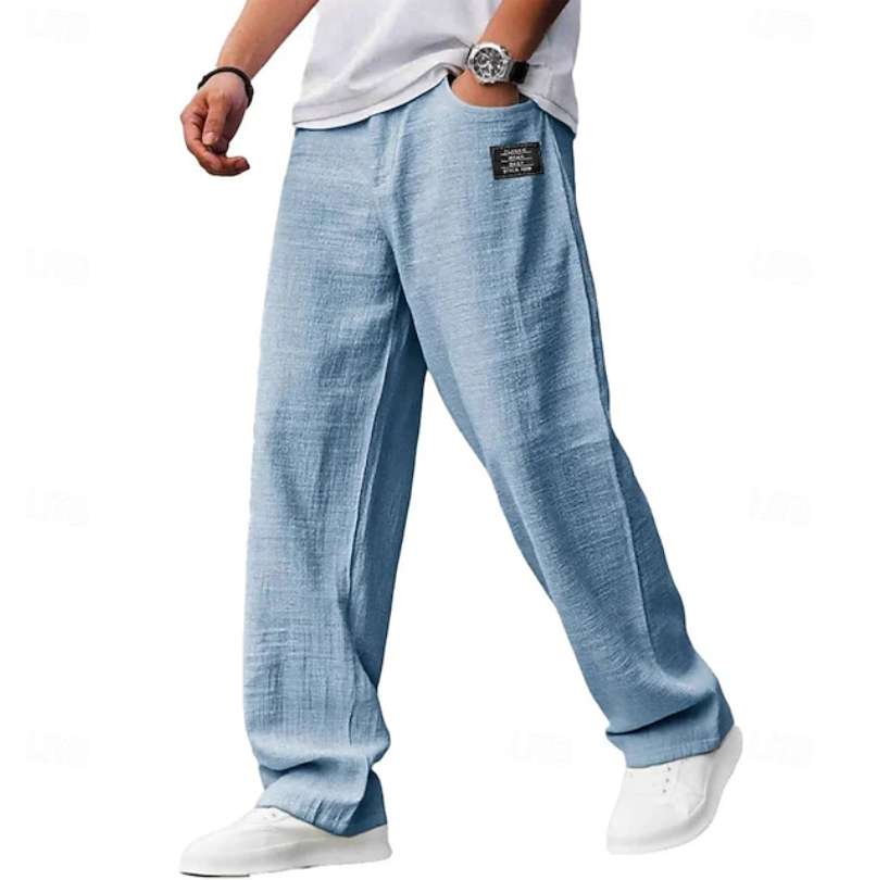 Men's casual loose fit comfort pants in a neutral tone, ideal for relaxed everyday wear.