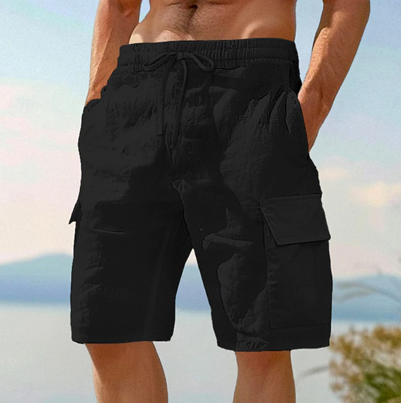 Stylish women's lace shorts with classic side pockets, ensuring comfort and elegance for everyday summer outfits.