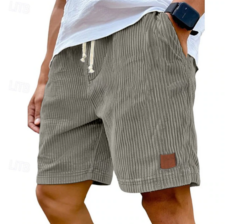 Men's vacation beach shorts in a casual corduroy texture, perfect for summer warm weather.