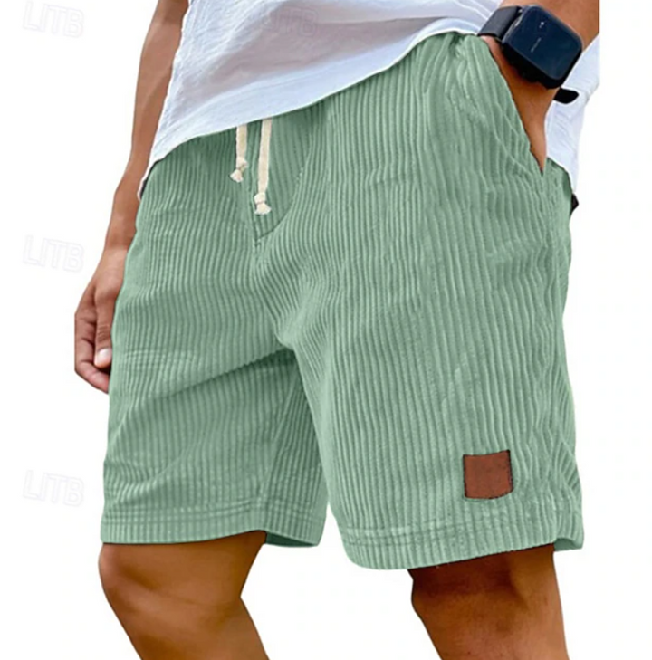 Stylish men's casual summer shorts with unique corduroy texture, ideal for everyday and beach.