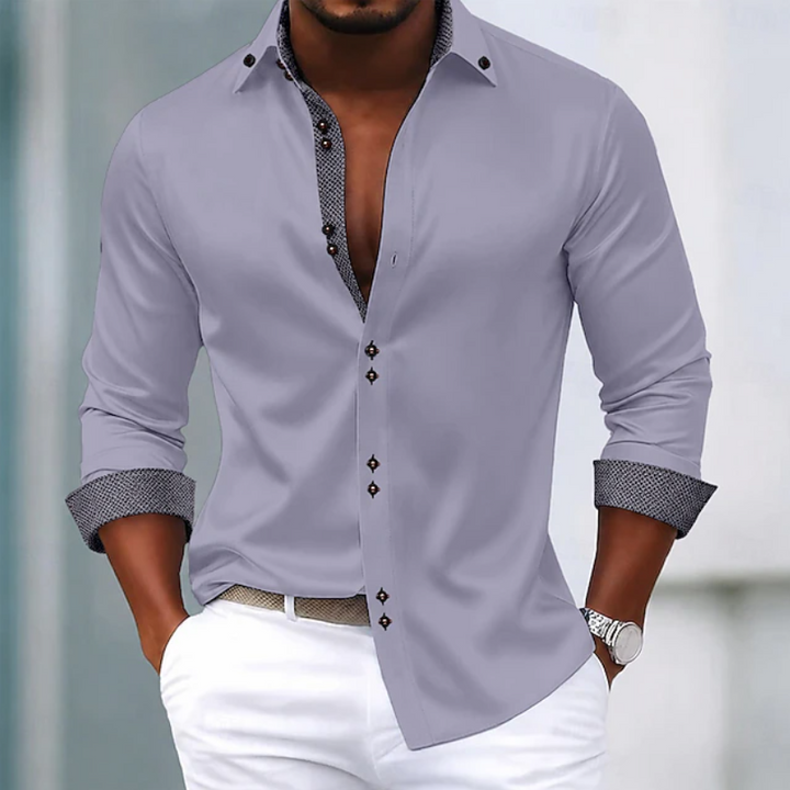 Versatile men's classic shirt. Long sleeve and collared, suitable for everyday wear, casual events, or formal occasions.
