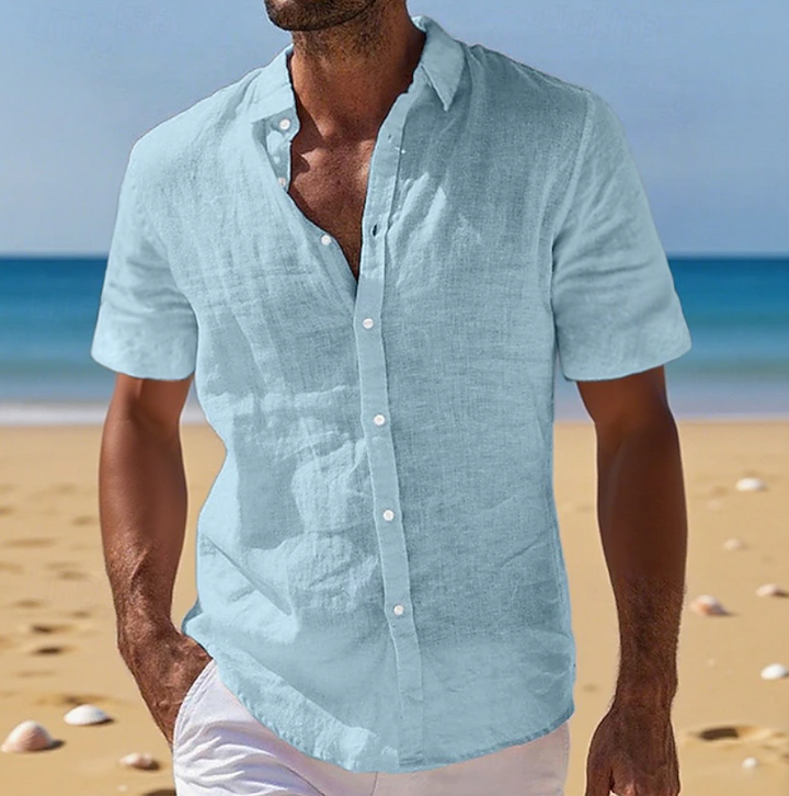 Men's relaxed fit short sleeve summer shirt, perfect for casual wear & warm weather comfort.