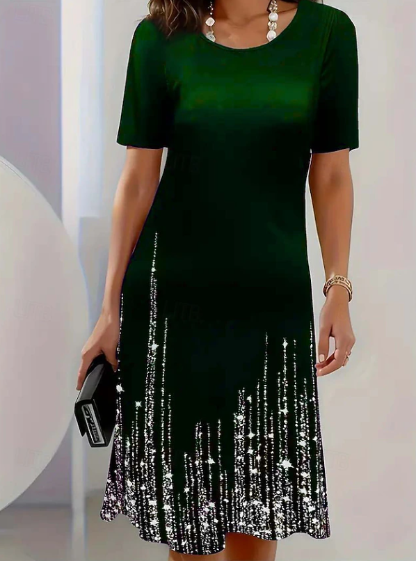 Elegant women's black midi evening dress. Perfect for formal occasions, cocktail parties & events.