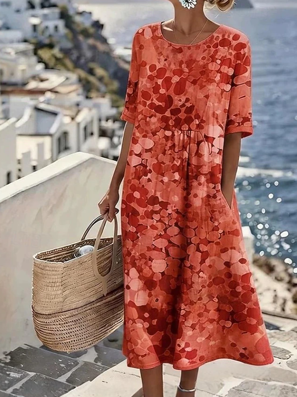 Boho floral maxi dress for women, perfect casual summer fashion, offering all-day comfort for vacations.