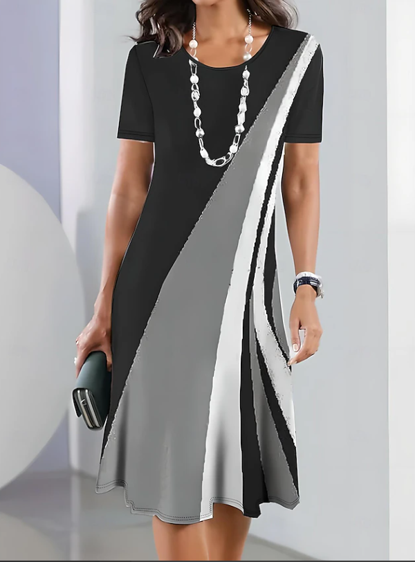 Multicolour elegant women's midi dress with sophisticated style, perfect as an evening party dress.