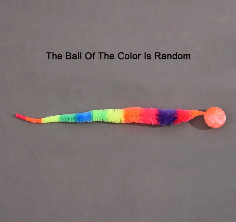 Stress-relieving interactive cat toy, perfect for indoor pet play with its plush tail & ball.