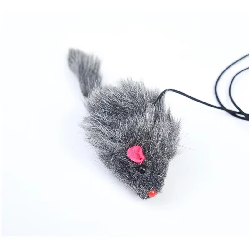 Realistic jumping mouse door toy for cats. Triggers hunting instincts & provides interactive fun. 3 pack.