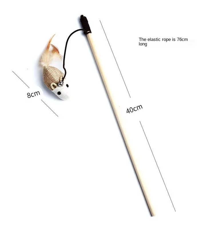 Natural feather & bell cat toy designed for predator play & enrichment; boosts active cat fun.