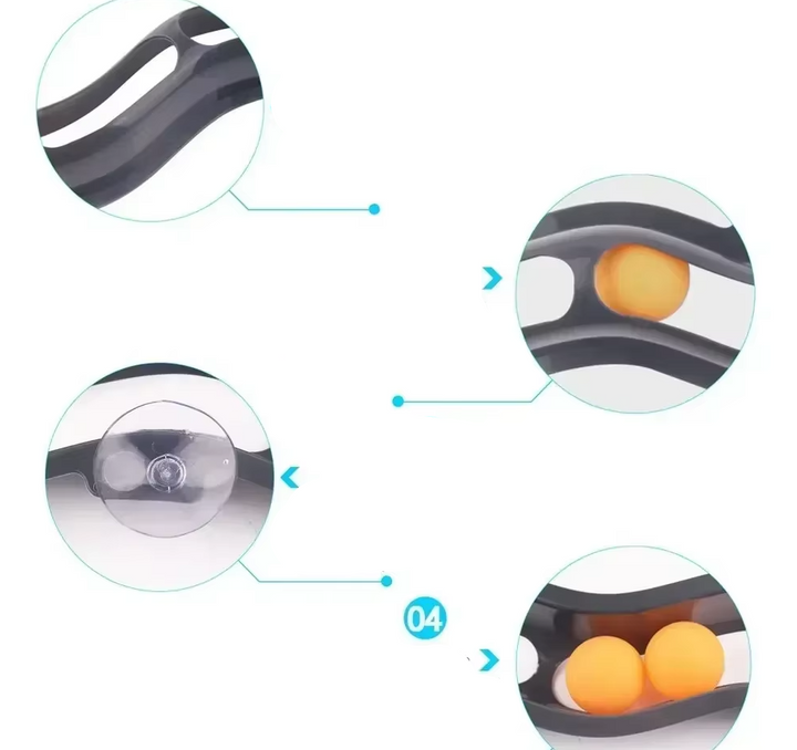 Interactive window cat toy featuring movable balls to engage cats & provide enriching pet play.