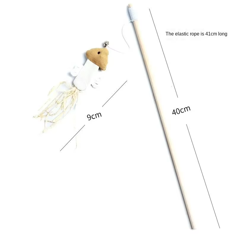 Perfect gift: Interactive cat toy set with natural feathers & bells for happy, active cats & kittens.