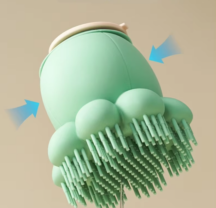 Essential pet care grooming tool with foam dispenser for easy bath time for dogs and cats.
