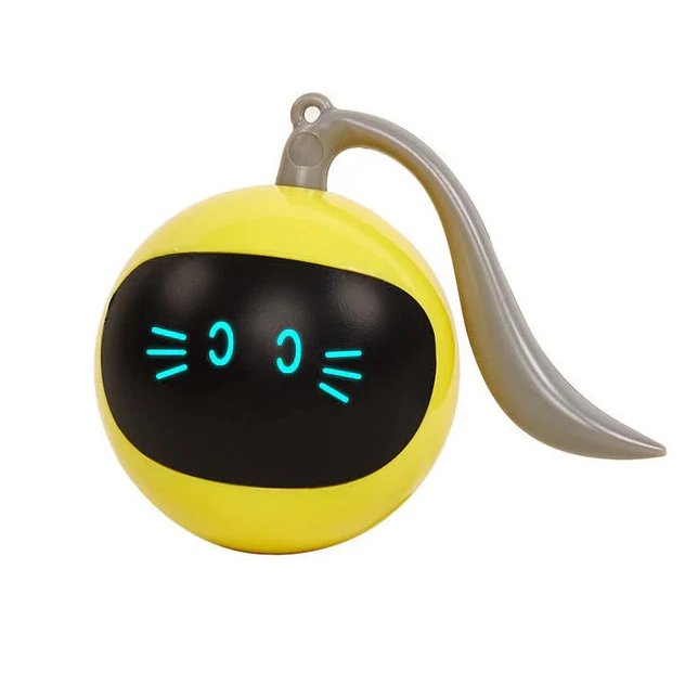 Durable & rechargeable smart LED interactive cat toy ball for engaging play & feline well-being.