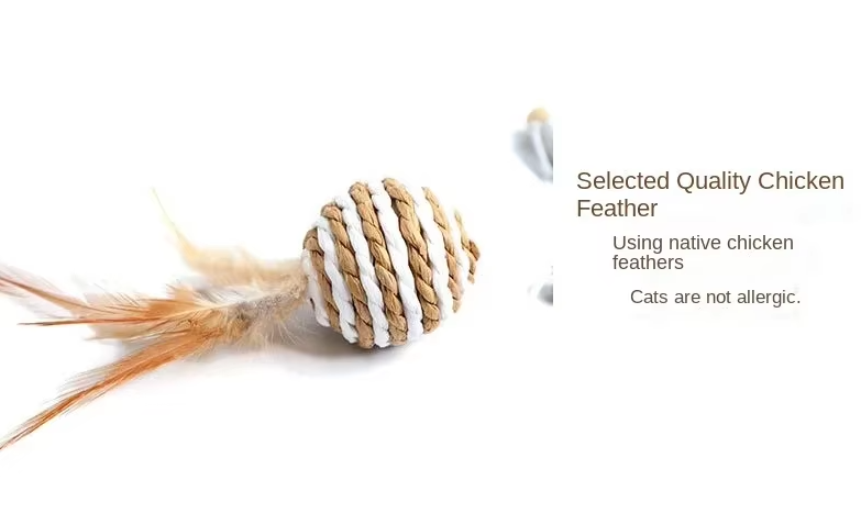 Interactive cat toy set with natural feathers & bells for bonding playtime with your beloved pet.