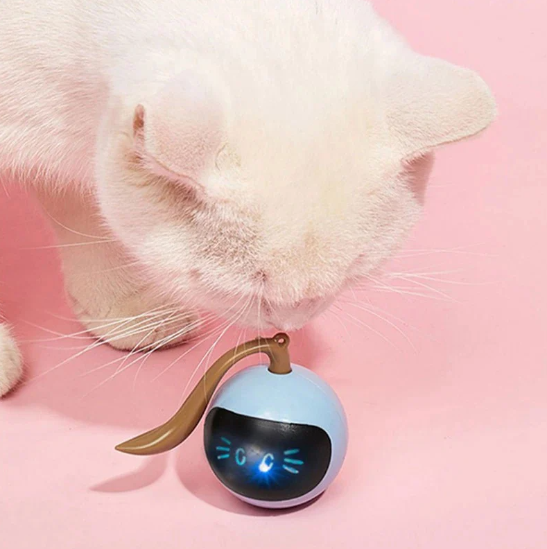 Smart LED interactive cat toy ball for engaging feline play & pet exercise.