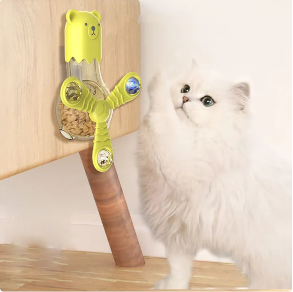 Interactive bear treat dispenser for pets, a fun food puzzle & slow feeder for mental stimulation.