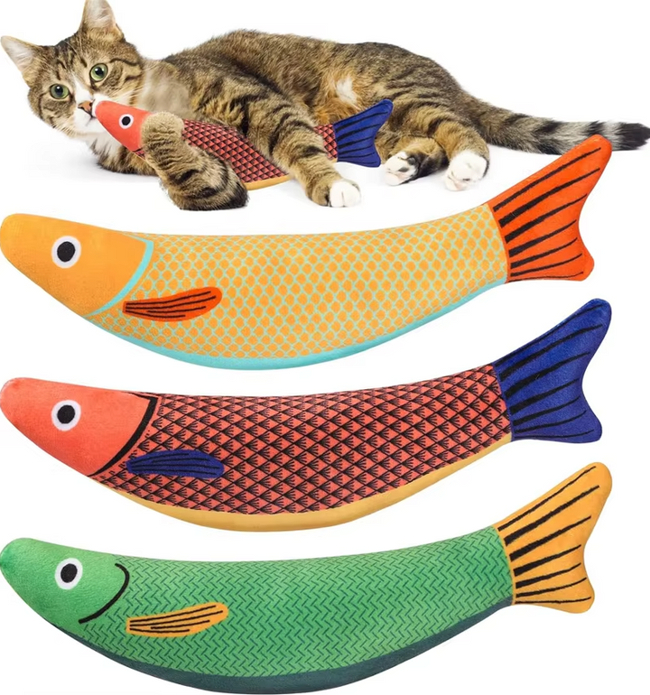 Durable cat sound toy fish, providing engaging pet play and enrichment for your active feline friend.