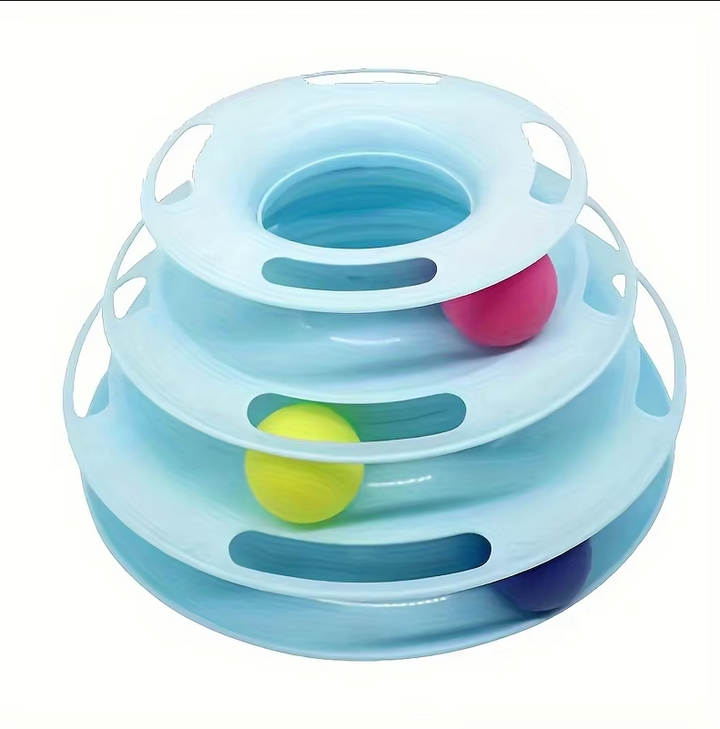 Durable kitten & cat toy play tower with interactive stages for active play & mental enrichment for indoor pets.