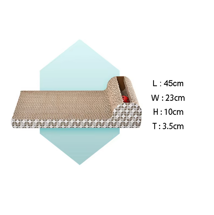 Cat scratching mat for furniture protection. Features an interactive toy for endless feline fun & enrichment.