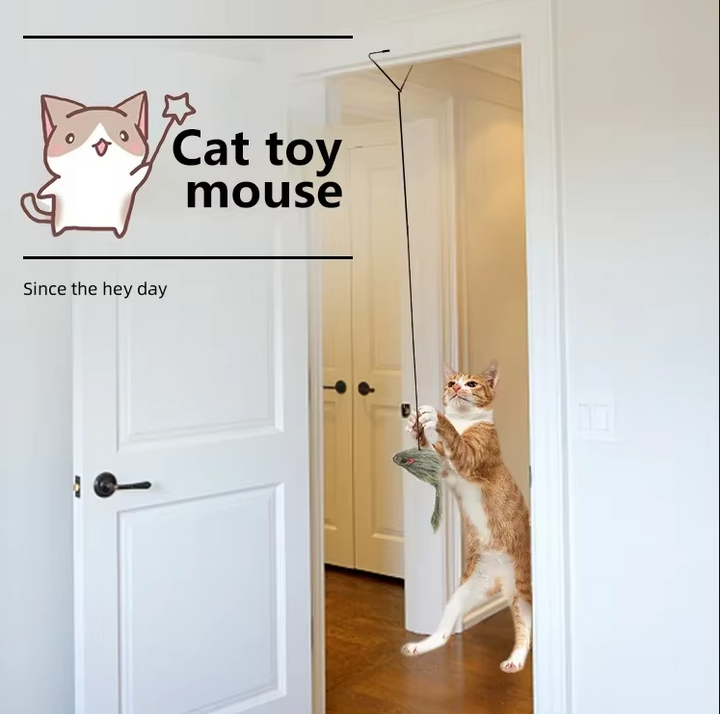 3-pack interactive jumping mouse door toys for cats. Engages kittens & adult felines.