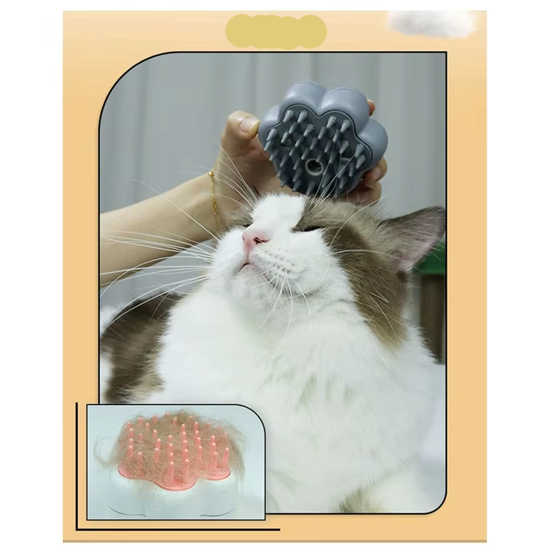 Electric dog brush with spray, a gentle deshedding and grooming tool for all breeds.