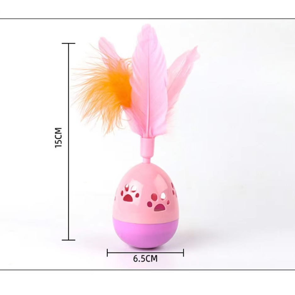 Durable interactive cat feather ball toy promotes feline exercise & mental stimulation.