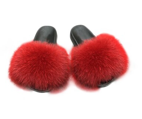 Chic women's fluffy open-toe slide slippers. Soft and cozy loungewear sandals, ultimate comfort.