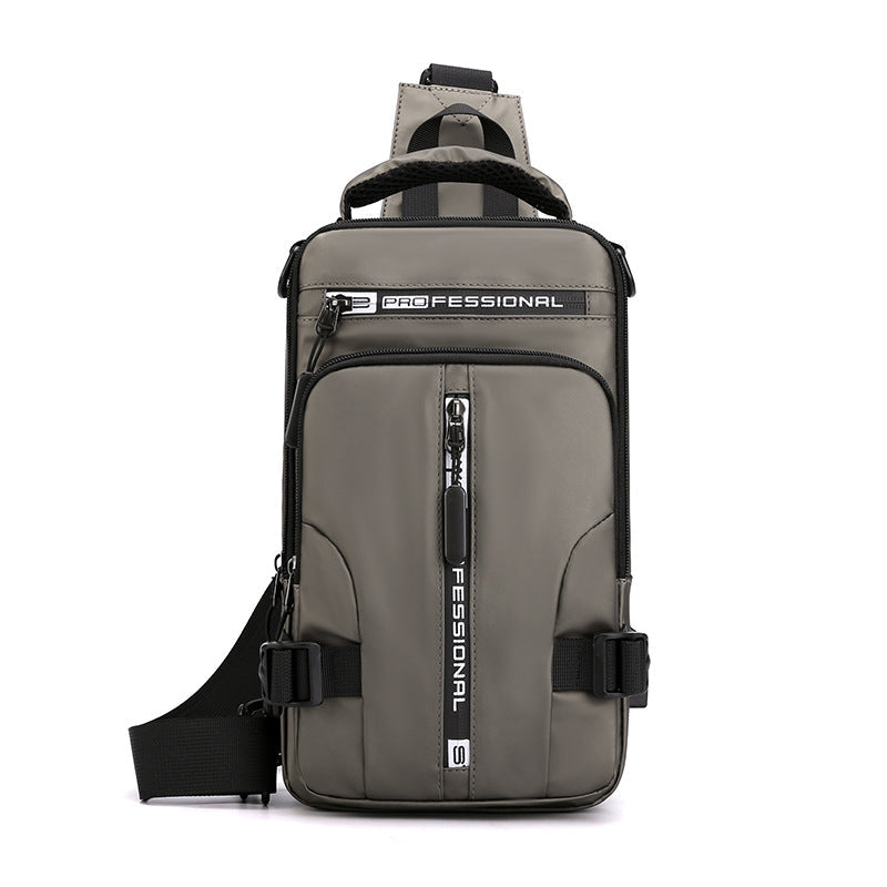 Multi-compartment men's waterproof shoulder bag, durable messenger for organized daily carry.