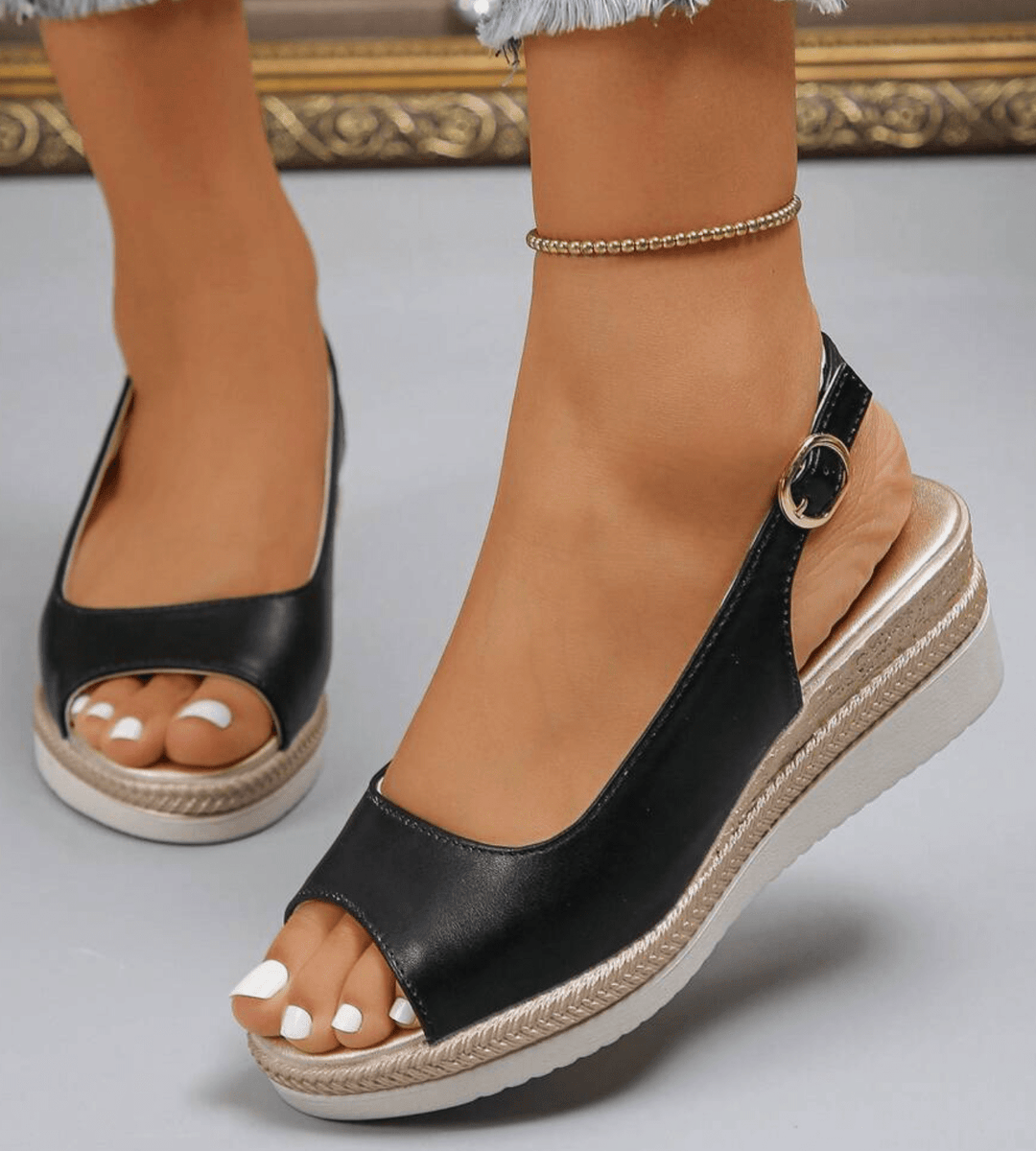 Fresh white women's orthopedic slingback espadrille sandals, perfect casual summer shoes with arch support.