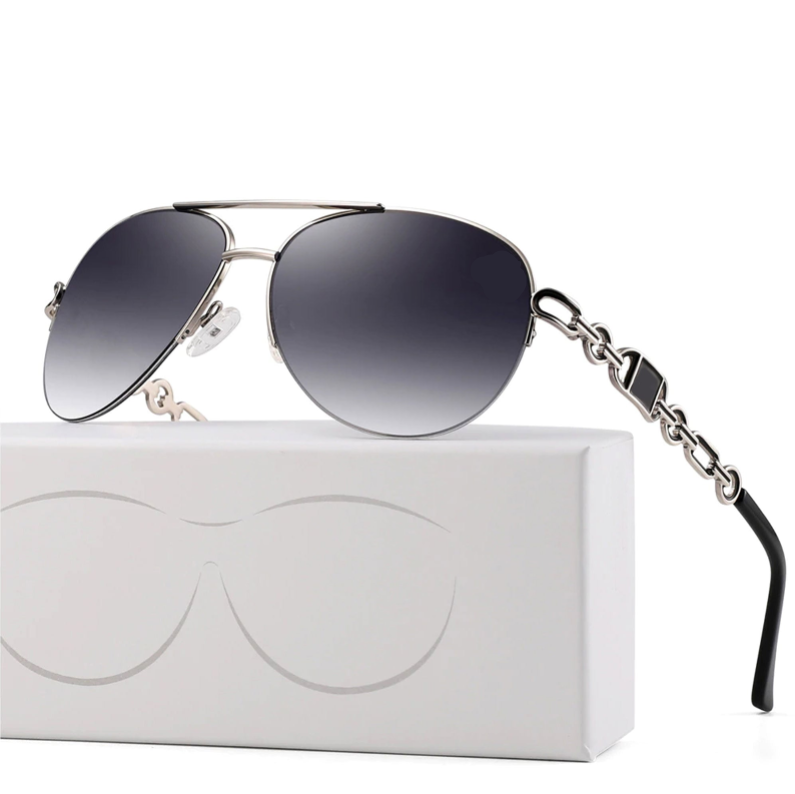 Sleek women's polarized sunglasses for clear vision & stylish UV protection.