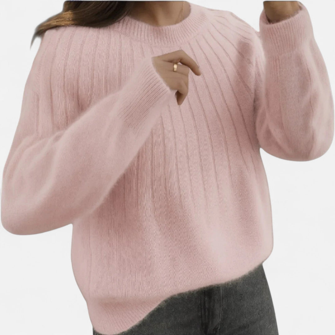 Women's cozy knit sweater in a classic design, perfect for everyday comfort and chic style.
