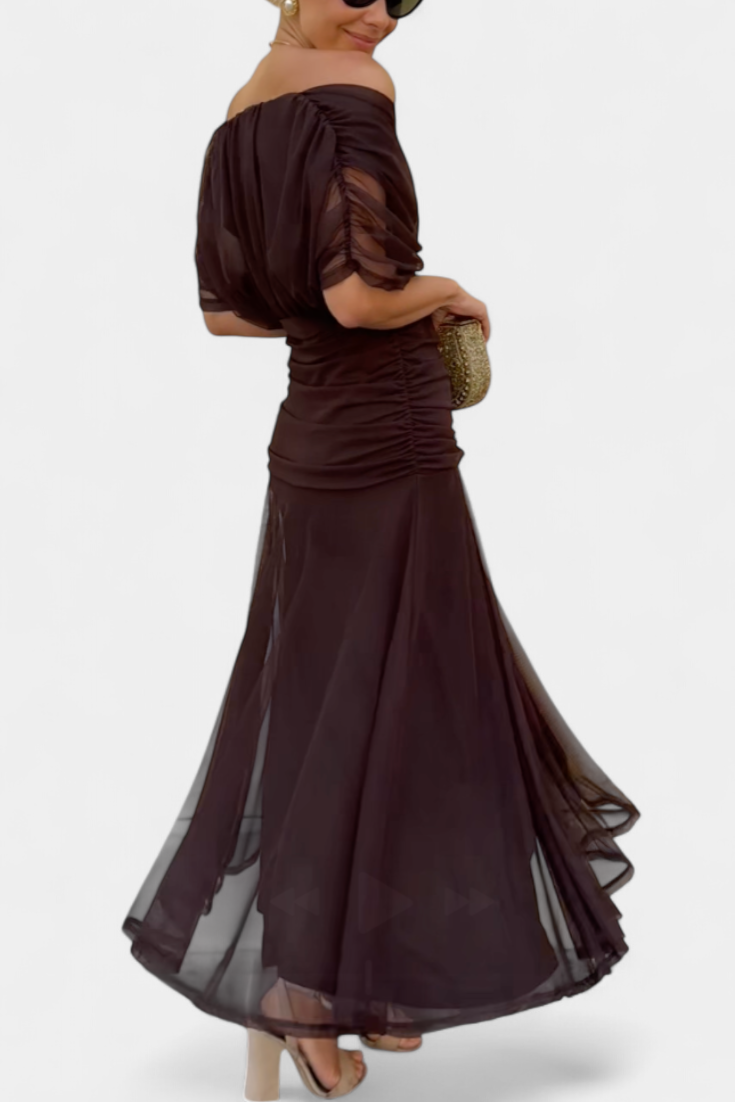 Floral V-neck maxi dress, a long and elegant summer party dress for women.