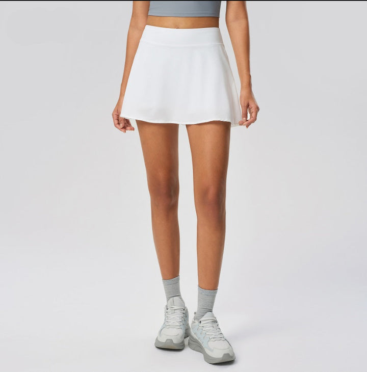 Stylish black swim skirt for women, designed with a side slit and elastic waistband for ultimate comfort.