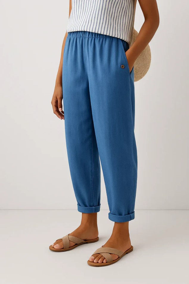 Versatile women's plain everyday trousers, ideal for work from home, travel, and casual occasions.
