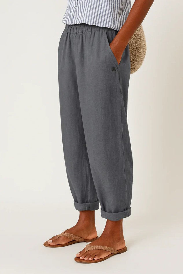 Spring/Summer women's plain everyday trousers, lightweight cotton blend, perfect for comfort and style.
